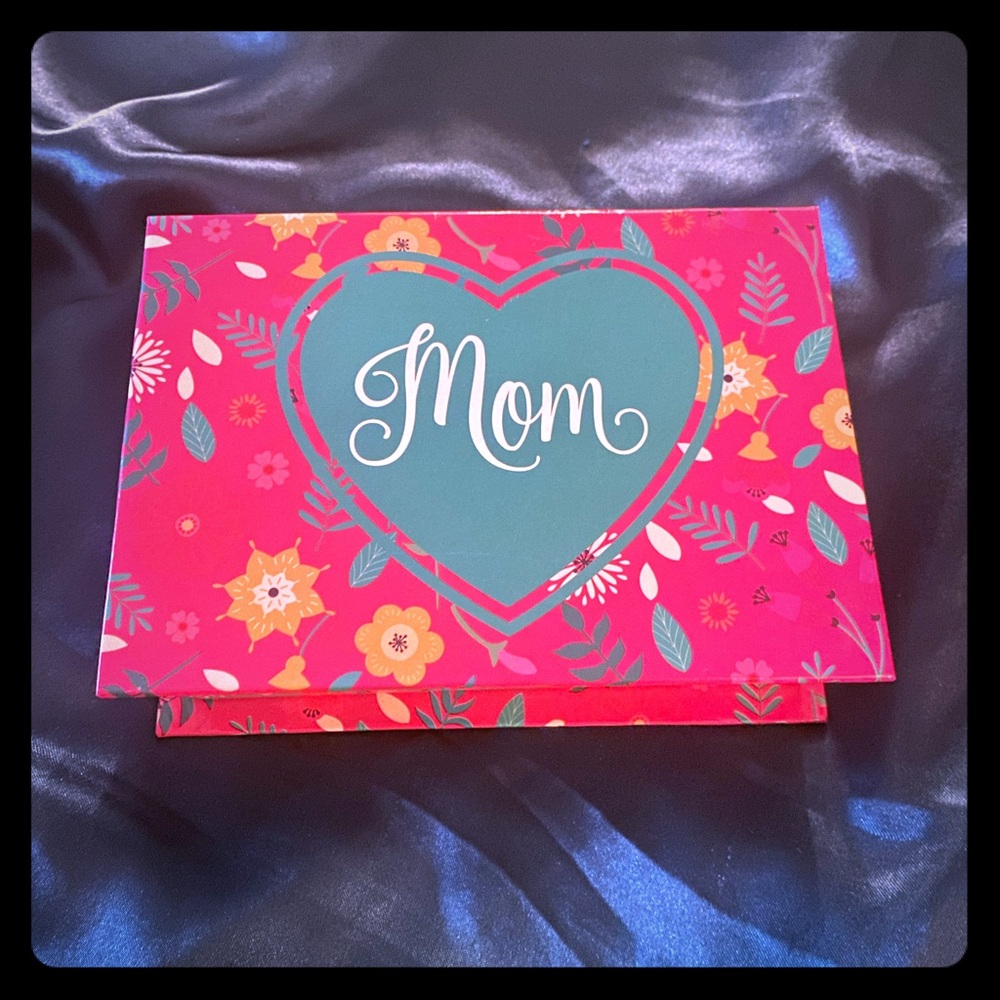 Mom Gift Box Keepsake Box Trinket Jewelry Box with Mirror Floral Design